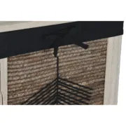 Cesto de Roupa Suja Home ESPRIT Preto Natural Madeira 40 x 30 x 56 cm 5 Peças Casa | Jardim - nacloset 2