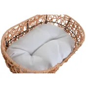 Cama para cães Home ESPRIT Branco Marrom claro Metal Rotim sintético 50 x 35 x 14 cm (2 Peças) Animais de Estimação - nacloset 2