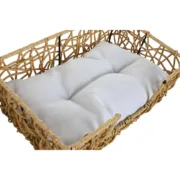 Cama para cães Home ESPRIT Branco Marrom claro Metal Rotim sintético 50 x 35 x 14 cm (2 Peças) Animais de Estimação - nacloset 2