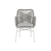 Poltrona de jardim Home ESPRIT Branco Cinzento Alumínio Rotim sintético 57 x 63 x 84 cm Casa | Jardim - nacloset 2
