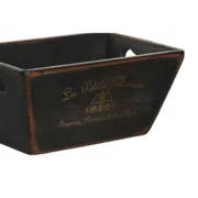 Caixas de arrumação Home ESPRIT Preto Madeira de abeto 34 x 26 x 18 cm 4 Peças Casa | Jardim - nacloset 2