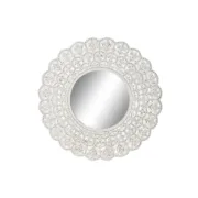 Espelho de parede Home ESPRIT Branco Madeira de mangueira Madeira MDF Índio Decapé 89 x 2 x 89 cm Casa | Jardim - nacloset