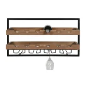 Suporte para garrafas Home ESPRIT Preto Natural 65 x 25 x 35 cm Cozinha | Gourmet - nacloset 2