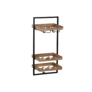 Suporte para garrafas Home ESPRIT Preto Natural 35 x 25 x 75 cm Cozinha | Gourmet - nacloset