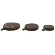 Tábua de corte Home ESPRIT Castanho Preto Acácia Natural Colonial 30 x 25 x 4 cm (3 Peças) Cozinha | Gourmet - nacloset