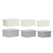 Jogo de Caixas Decorativas Home ESPRIT Cinzento Creme 40 x 30 x 20 cm 3 Peças (2 Unidades) A Preço de Revenda - nacloset