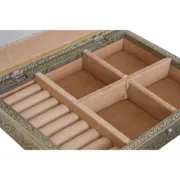 Guarda-Joias Home ESPRIT Branco Champanhe Madeira Alumínio 27,5 x 20 x 5,4 cm Casa | Jardim - nacloset 2