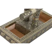 Guarda-Joias Home ESPRIT Branco Champanhe Madeira Alumínio 20 x 10 x 18 cm Casa | Jardim - nacloset 2