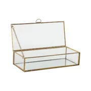Guarda-Joias Home ESPRIT Dourado Metal Cristal 23 X 10 X 5,5 cm Casa | Jardim - nacloset