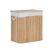 Cesto de Roupa Suja Home ESPRIT Branco Natural Bambu 140 L 60 x 40 x 60 cm Casa | Jardim - nacloset
