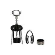Conjunto de Acessórios para Vinho Home ESPRIT Preto Natural Aço inoxidável Madeira MDF 21 x 14,5 x 5,4 cm Cozinha | Gourmet - nacloset 2