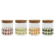 Bote Home ESPRIT Amarelo Verde Natural Cortiça Silicone Vidro de Borosilicato Shabby Chic 700 ml (4 Unidades) A Preço de Revenda - nacloset
