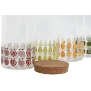 Bote Home ESPRIT Amarelo Verde Natural Cortiça Silicone Vidro de Borosilicato Shabby Chic 1 L (4 Unidades) A Preço de Revenda - nacloset 2