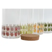 Bote Home ESPRIT Amarelo Verde Natural Cortiça Silicone Vidro de Borosilicato Shabby Chic 1,4 L (4 Unidades) A Preço de Revenda - nacloset 2