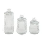 Conjunto de 3 Potes Home ESPRIT Transparente Silicone Cristal 1,4 L 3 Peças Cozinha | Gourmet - nacloset