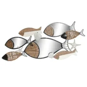 Espelho de parede Home ESPRIT Preto Natural Peixes 83 x 5,5 x 36 cm Casa | Jardim - nacloset