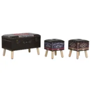 Conjunto de Baús Home ESPRIT Castanho Multicolor Poliuretano Madeira Vintage 70 x 40 x 45 cm (3 Unidades) A Preço de Revenda - nacloset