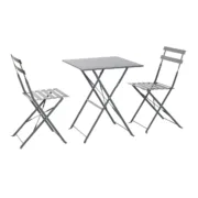 Conjunto de mesa com 2 cadeiras Home ESPRIT Cinzento 60 x 60 x 71 cm Casa | Jardim - nacloset