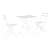 Conjunto de mesa com 2 cadeiras Home ESPRIT Branco 60 x 60 x 71 cm Casa | Jardim - nacloset