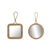 Espelho de parede Home ESPRIT Natural 24 x 2,5 x 40 cm (2 Unidades) A Preço de Revenda - nacloset