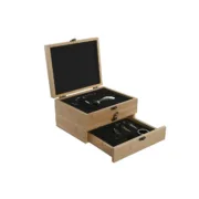Conjunto de Acessórios para Vinho Home ESPRIT Natural Bambu Aço inoxidável Cozinha | Gourmet - nacloset