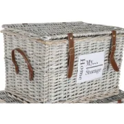 Conjunto de Baús Home ESPRIT Natural vime 67 x 45 x 46 cm Casa | Jardim - nacloset 2