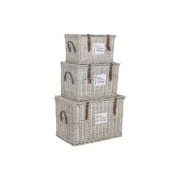 Conjunto de Baús Home ESPRIT Natural vime 67 x 45 x 46 cm Casa | Jardim - nacloset