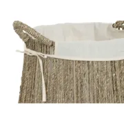 Cesto de Roupa Suja Home ESPRIT Branco Natural Algas marinhas 43 x 43 x 48 cm (2 Unidades) A Preço de Revenda - nacloset 2