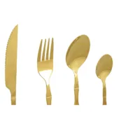 Faqueiro Home ESPRIT Dourado Aço inoxidável 15 x 7 x 24 cm 16 Peças Cozinha | Gourmet - nacloset 2