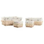 Cesto de Roupa Suja Home ESPRIT Natural vime Shabby Chic 36 x 25 x 16 cm 4 Peças Casa | Jardim - nacloset