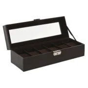 Guarda-Joias Home ESPRIT Bege Catanho escuro Poliuretano Cristal Madeira MDF 30 x 10 x 8 cm Casa | Jardim - nacloset