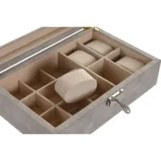 Guarda-Joias Home ESPRIT Castanho Cinzento Poliuretano Madeira MDF 25,00, X 16,5 X 8 CM Casa | Jardim - nacloset 2