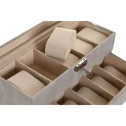 Guarda-Joias Home ESPRIT Cinzento Poliuretano Cristal Madeira MDF 27,5 x 11 x 15 cm Casa | Jardim - nacloset 2