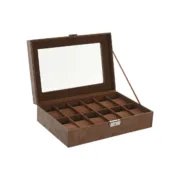Guarda-Joias Home ESPRIT Castanho Poliuretano Cristal Madeira MDF 30 x 20 x 8 cm Casa | Jardim - nacloset