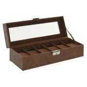 Guarda-Joias Home ESPRIT Castanho Poliuretano Cristal Madeira MDF 30 x 10 x 8 cm Casa | Jardim - nacloset