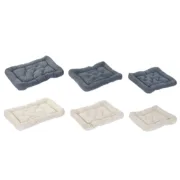 Cama para cães Home ESPRIT Bege Cinzento Creme Cinzento escuro 72 X 60 X 9 CM 2 Unidades Animais de Estimação - nacloset