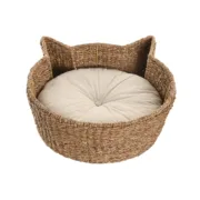 Cama para cães Home ESPRIT Branco Natural Fibra natural 55 X 45 X 18 CM Animais de Estimação - nacloset