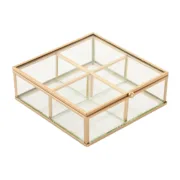 Guarda-Joias Home ESPRIT Dourado Metal Cristal 15 x 16 x 5 cm Casa | Jardim - nacloset