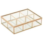 Guarda-Joias Home ESPRIT Dourado Metal Cristal 20 x 16 x 5 cm Casa | Jardim - nacloset