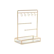 Guarda-Joias Home ESPRIT Dourado Metal Espelho 21 x 10 x 32 cm Casa | Jardim - nacloset