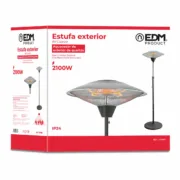Aquecedor em Quartzo EDM 07093 07093 2100 W Ø 56,5 x 190 cm Branco Preto Casa | Jardim - nacloset 2