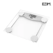 Balança digital para casa de banho EDM 07520 Preto Transparente Cristal 180 kg Balanças - nacloset 2