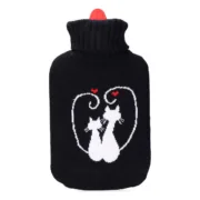 Botija de Água Quente EDM 76779 Preto Preto/Branco Lã 2 L Aquecedores de mão - nacloset
