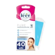 Bandas Depilatórias Faciais Veet Bandas De Cera Pure Pele sensível (40 Unidades) A Preço de Revenda - nacloset