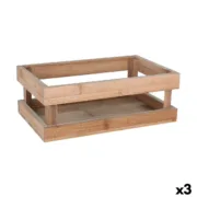 Caixa de Armazenagem Inde Bambu 26,5 x 16,2 x 10 cm (3 Unidades) A Preço de Revenda - nacloset