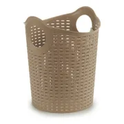 Cesto de Plástico Multiusos Rattan Branco Castanho Preto 15 L (35 x 28 x 28 cm) Casa | Jardim - nacloset