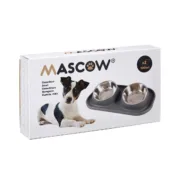 Comedouro para Cão Azul Metal 40 x 8,5 x 22 cm Duplo Animais de Estimação - nacloset 2