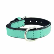 Coleira para Cães Gloria 30 cm Acolchoado Couro Azul Animais de Estimação - nacloset