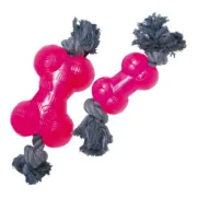 Teether de cão Gloria TPR Com corda Cor de Rosa Tamanho M (14 cm) Animais de Estimação - nacloset