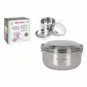 Lancheira Redonda com Tampa Quttin Aço inoxidável Aço 17 cm (12 Unidades) (Ø 17 cm) A Preço de Revenda - nacloset 2